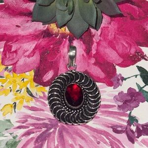 Garnet Silver Pendant